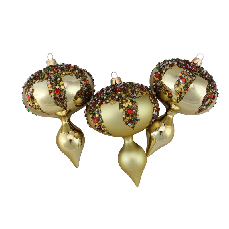 Ornements de Noël à paillettes incassables à paillettes, Or