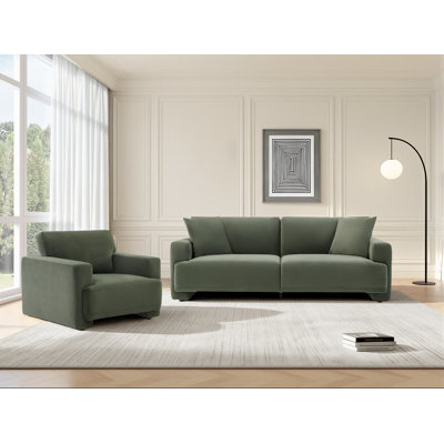 Ives 2-Piece Velvet Living Room Set