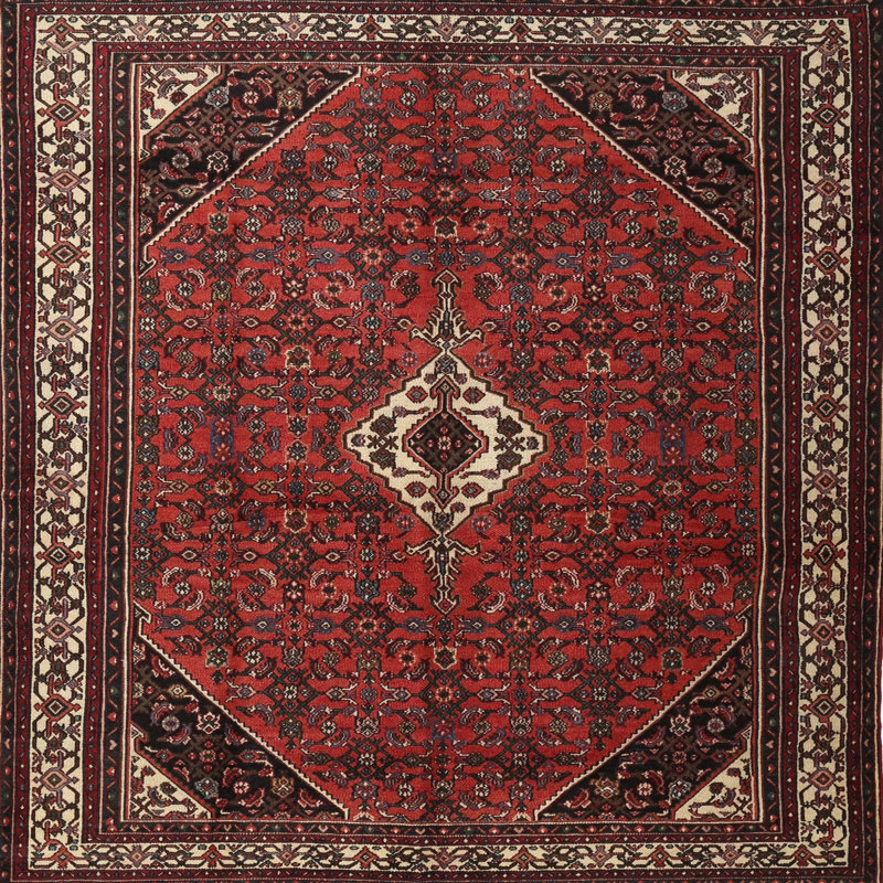 Tapis rouge à motif sud-ouest, Carré 7 pi