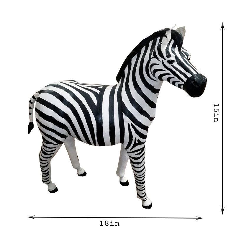 Leather Zebra 13In X 15In, 15" H x 18" W x 5" D