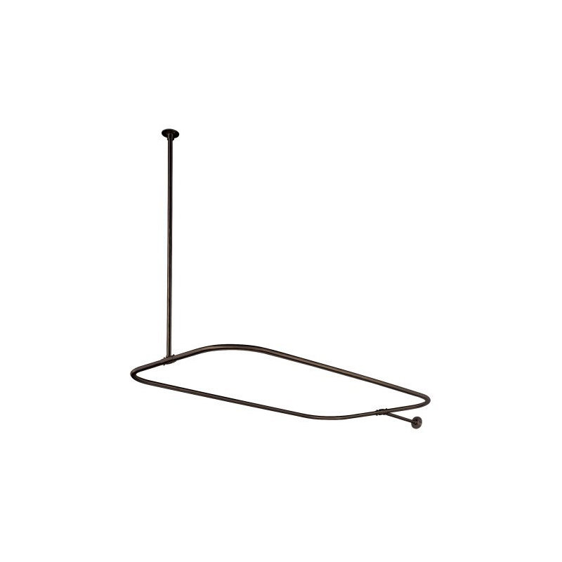 Kingston Brass Vintage 44.5-Inch Rectangular Shower Curtain Rod, 18 Gauge, Oil Rubbed Bronze
