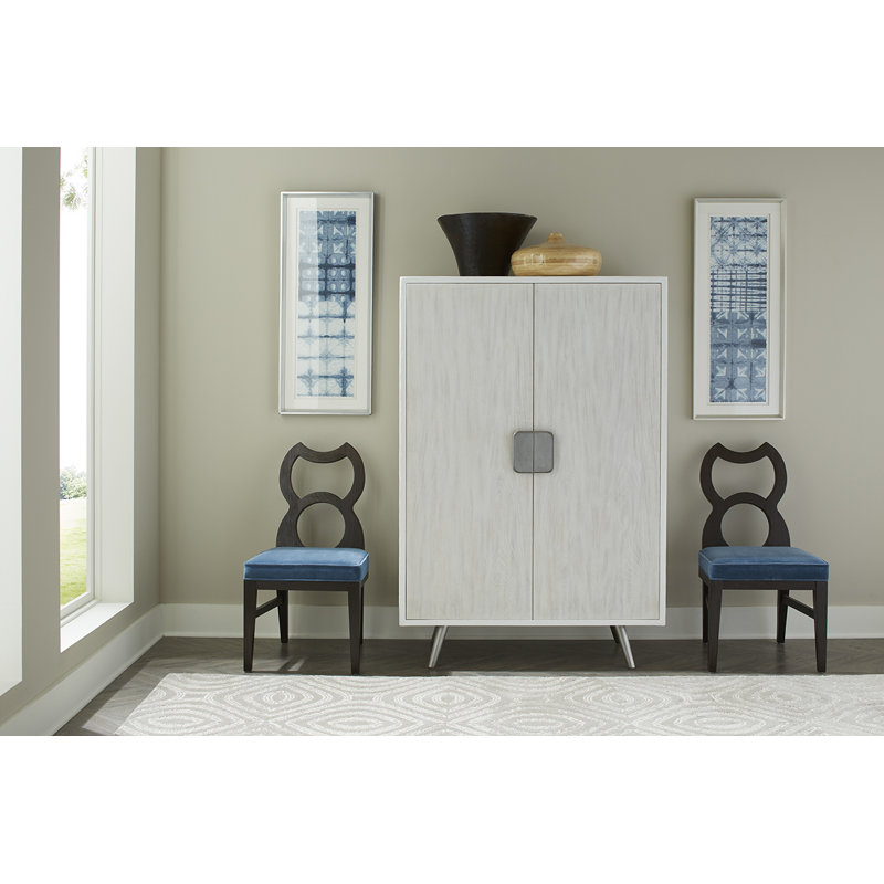 Accent Cabinet, Smooth White Gesso, Gray