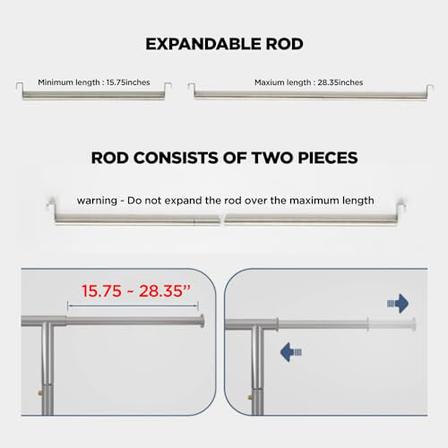 Natania 28.35'' Closet System (Rod Only)