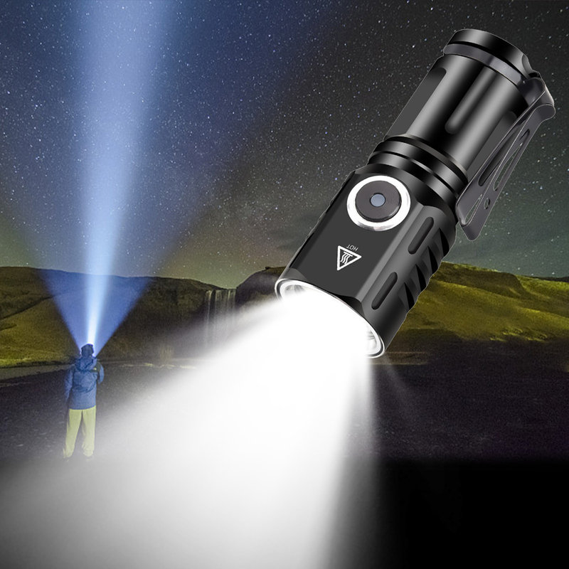 Portable Rechargeable Lighting Long-range Multifunctional Household Small Steel Outdoor Mini Strong Flashlight