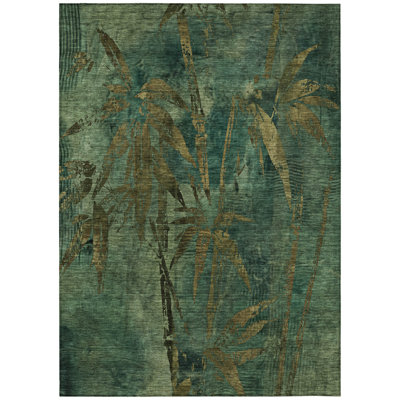 Machine Washable Indoor/Outdoor Lafferty ACN2222 Botanical Rug