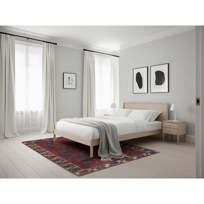 Tapis oriental rouge / gris, Rectangle 5 pi x 7 pi