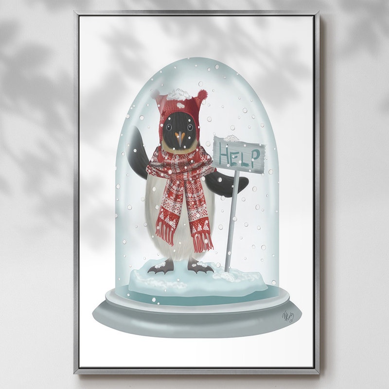 Boule à neige de Noël pingouin, H 25 po x l 17 po x P 1,5 po, Gris
