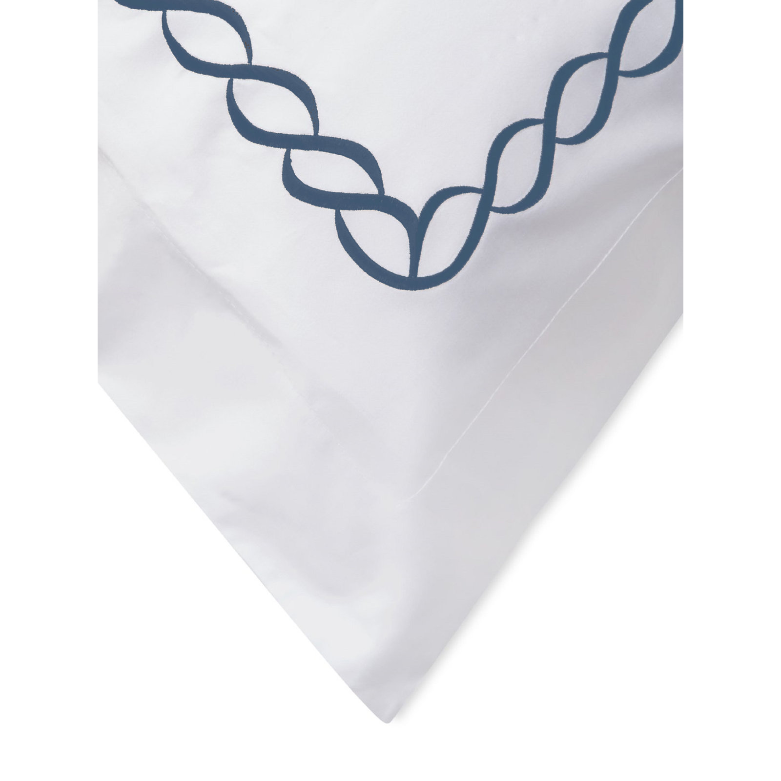 Avellana Cotton Duvet Cover Set, Twin Duvet Cover + 1 Standard Sham, Navy/White
