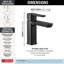 Modern Matte Black Bathroom Faucet, Single Hole Bathroom Sink Faucet for Vanity, Push-Pop Drain Assembly, Matte Black-87784238