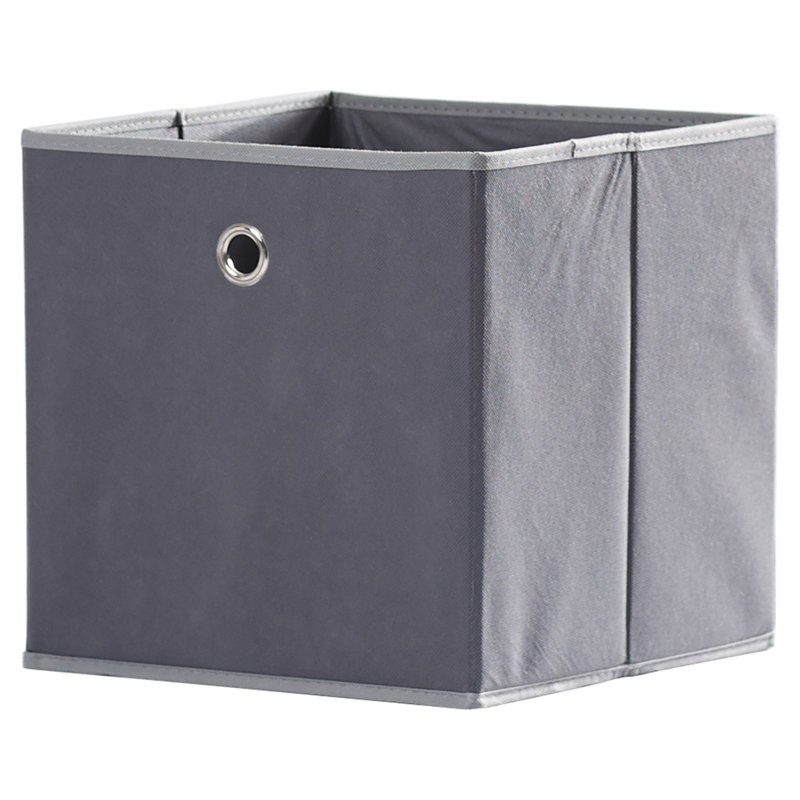 Symple Stuff Huertas Fabric Decorative Bin, Dark Grey