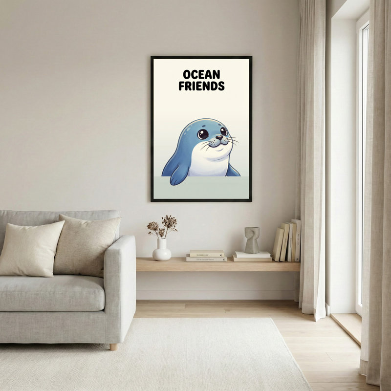 «Ocean Friends Seal», ensemble de 1 reproduction d'art sur toile tendue, H 30 po x l 20 po