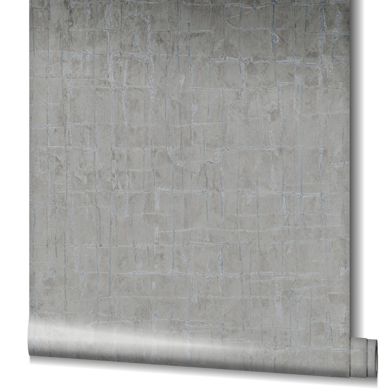 Braylen Metallic Stonework Effect Textured Wallpaper Roll 10.05m x 0.70m