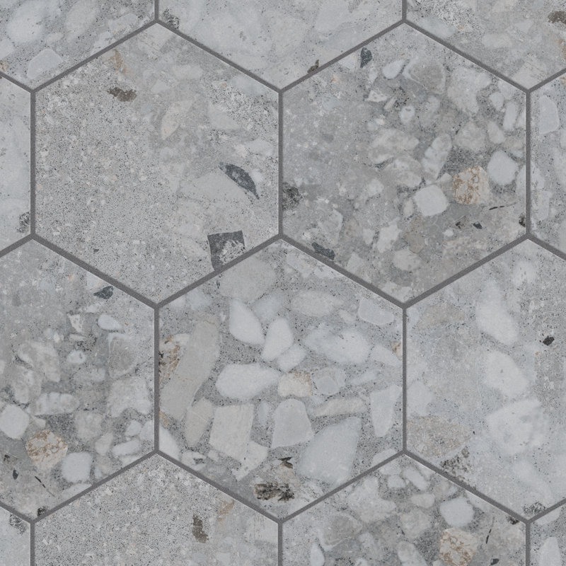 Recycle Hex 8.5" x 10" Porcelain Stone Look Wall & Floor Tile
