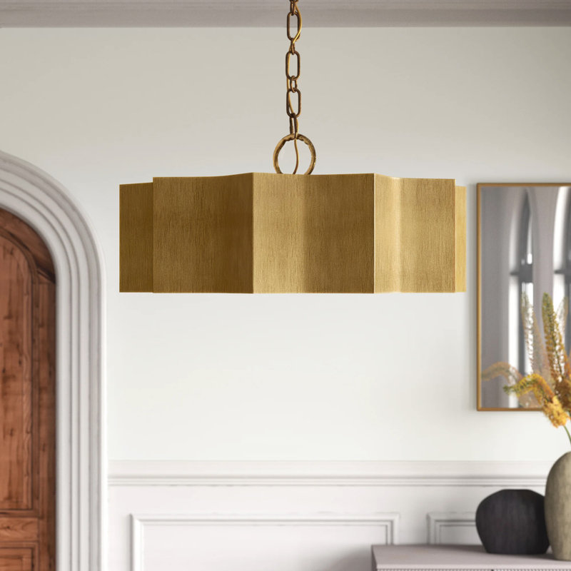 Carney 3-Light Chandelier, Gold Patina