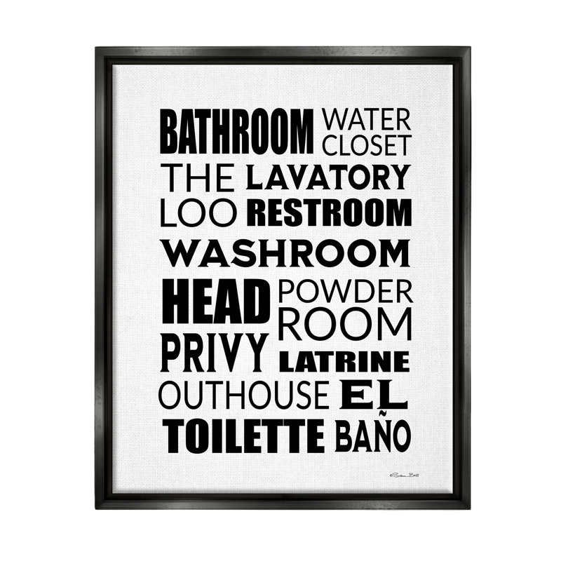 «Bathroom Bathroom Washroom Loo Expressions» par Susan Ball - impression, H 31 po x l 25 po x P 1,7 po