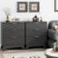 Ensemble de chambre à coucher 3 pièces, commode double cannelée à 9 tiroirs de 57 po de largeur et deux tables de chevet à 3 tiroirs-903795029