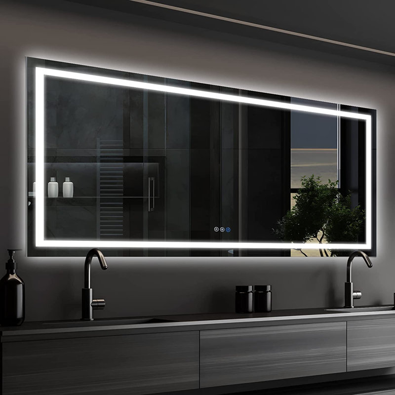 Miroir mural rectangulaire DEL, 48 po x 84 po