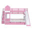 Lits superposés avec rangement Fun Castle Style, bois massif, rose