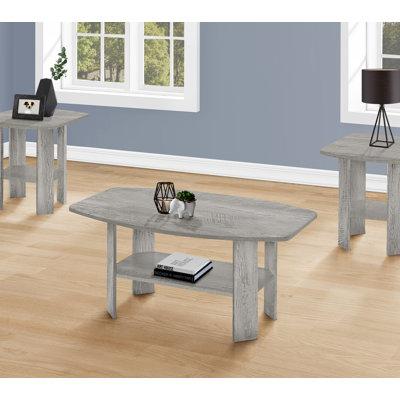 Ensemble de table, ensemble de 3 pièces, café, bout, côté, accent, salon, stratifié gris, transitionnel