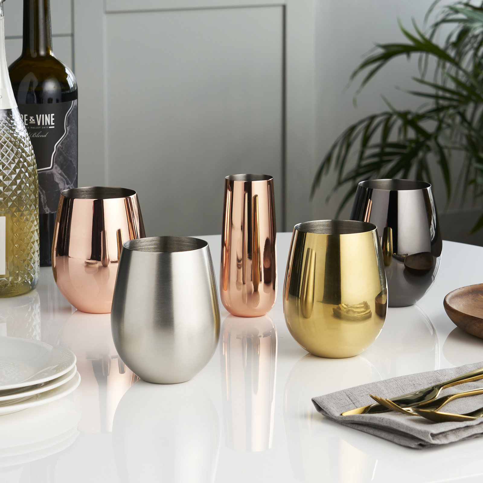 Warren Stainless Steel Stemless Wine Glass