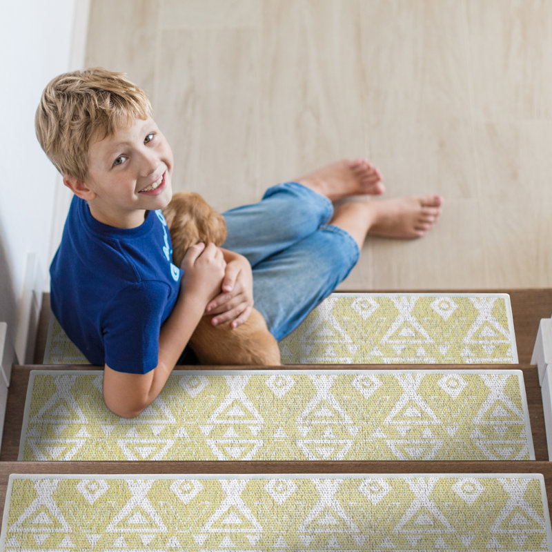 Tapis d'escalier Pendrick, Jaune crème