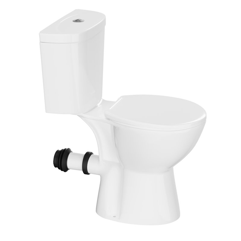 Toilette à sortie arrière 19 po | Toilette ronde deux pièces à double chasse