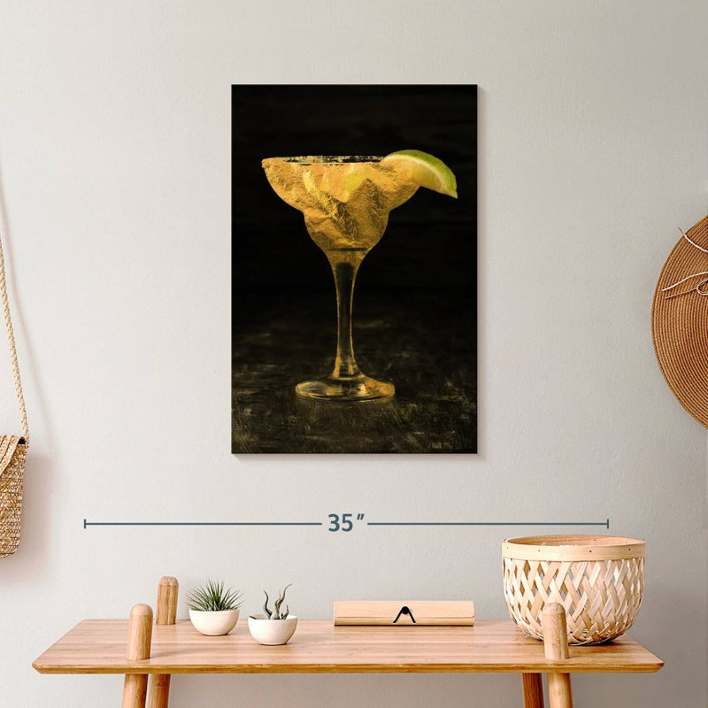 Cocktail rétro sur toile, H 24 po x l 16 po x P 1,25 po