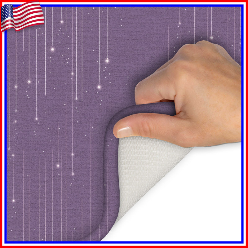 Tapis de bain étoiles, Single - 34" L x 21" W, Abstrait mauve