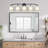 Matte Black Vanity Light With Opal Clear Glass Shade-1360062938