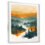 Décoration murale orange forêt verte sauvage au coucher du soleil I - forêt-387464038-425154173