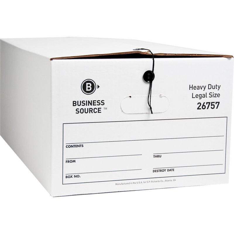 Storage Box, Legal, White, 12-Pack