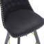 De 2 chaises de bar en bois à pieds carrés, embellies de velours, pivotant sur 360 degrés, et munies d'une boucle arrière (2), ornées, 360 °