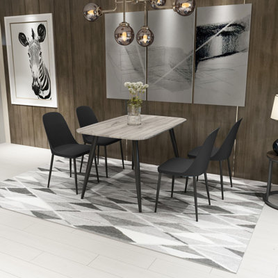 Aspen 5-Piece Casual Dining Set - Rectangular Table & 4 Plastic Duo Chairs
