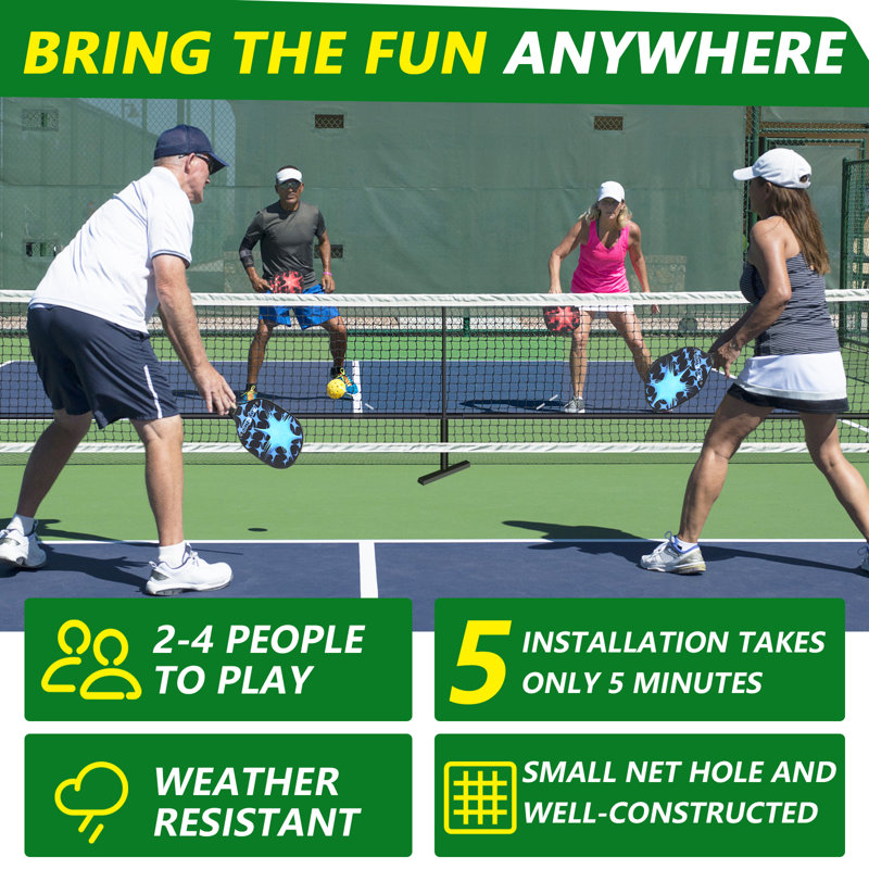 Pickleball Net Driveway Pickleball Nets Portable Outdoor Regulation Size 22ft Pickle Ball Net Set W/ 1 Carry Bag