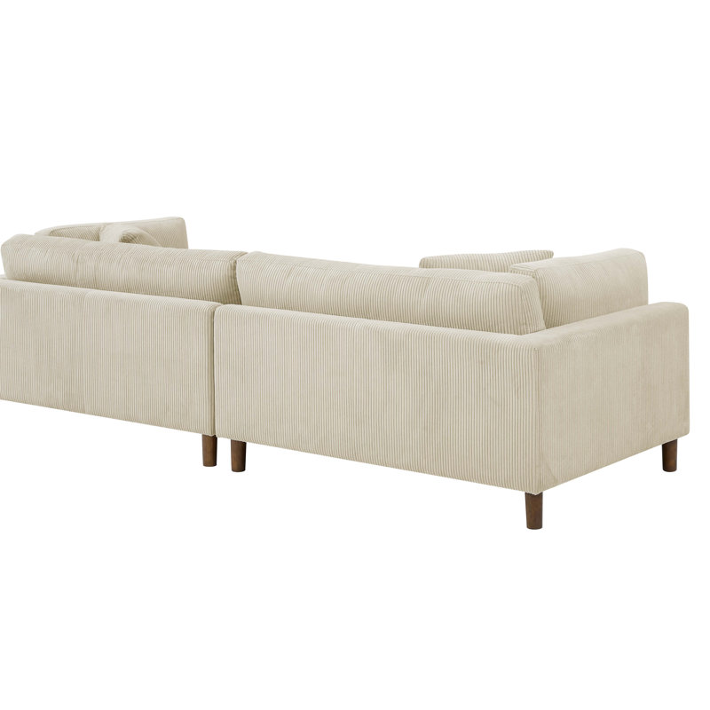 Assel 116'' Corduroy Sofa, Cream