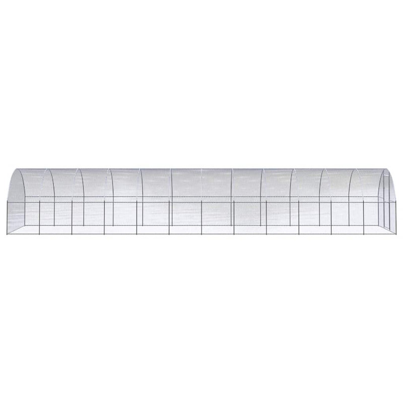 Cage à poulet résistante aux intempéries, Argent, H 78,7 po x l 118,1 po x L 472,4 po