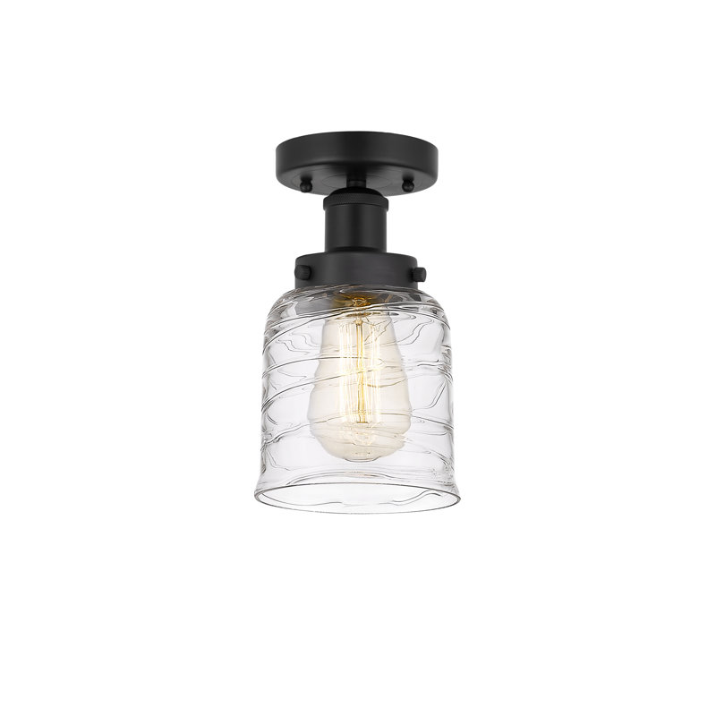 Cordaville Glass Semi Flush Mount, Matte Black, Plated Smoke