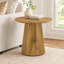 Table basse ronde à piédestal 19,6 po avec finition grain de bois