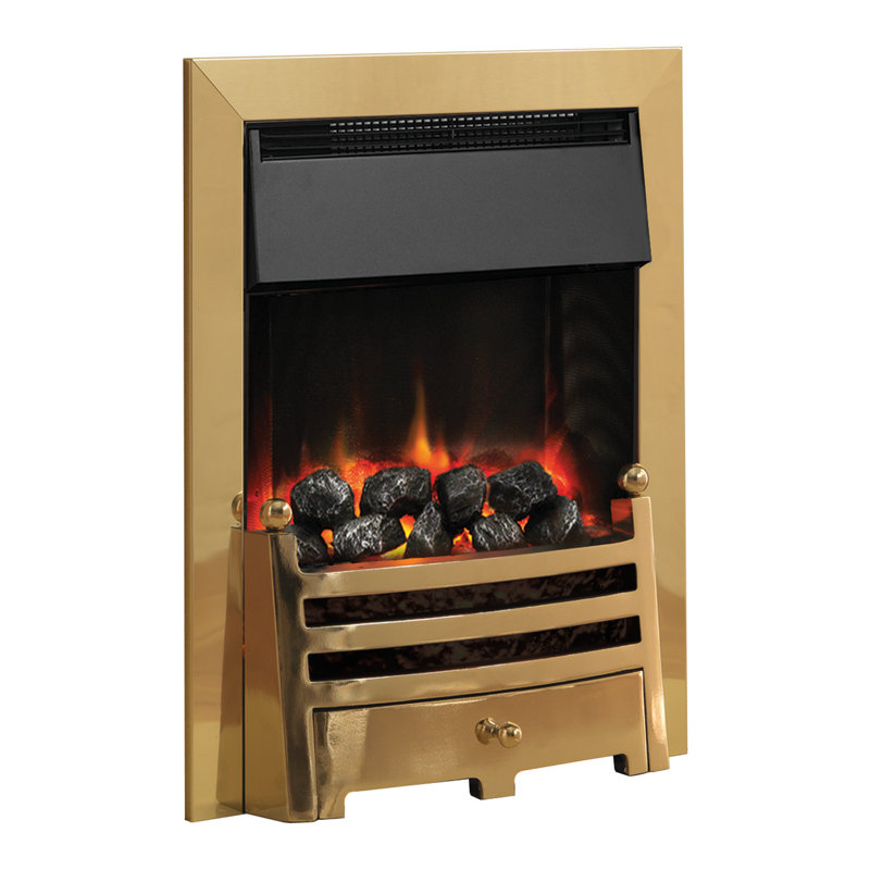 Milton Belfry Heating 49.5 cm W Electric Fireplace Insert, Brass