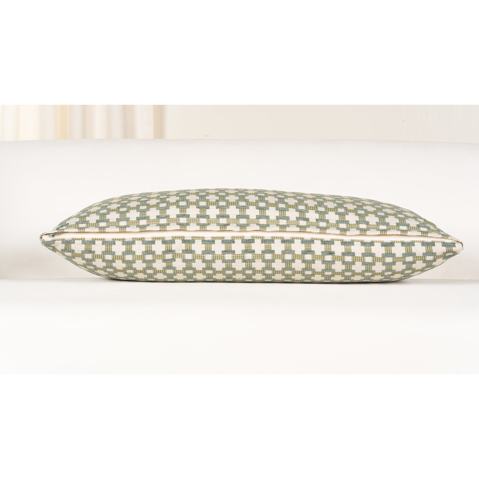 Birch Lane Stride Throw Pillow Lumbar, Green Geometric, Polyester