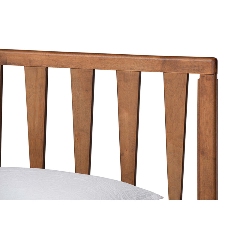 Lit plateforme en bois fini brun noyer (simple)