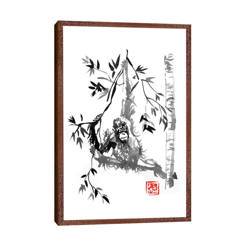 Playing by Péchane - Print on Canvas, 101.6 cm H x 66.04 cm W, Classic Brown Wood Framed