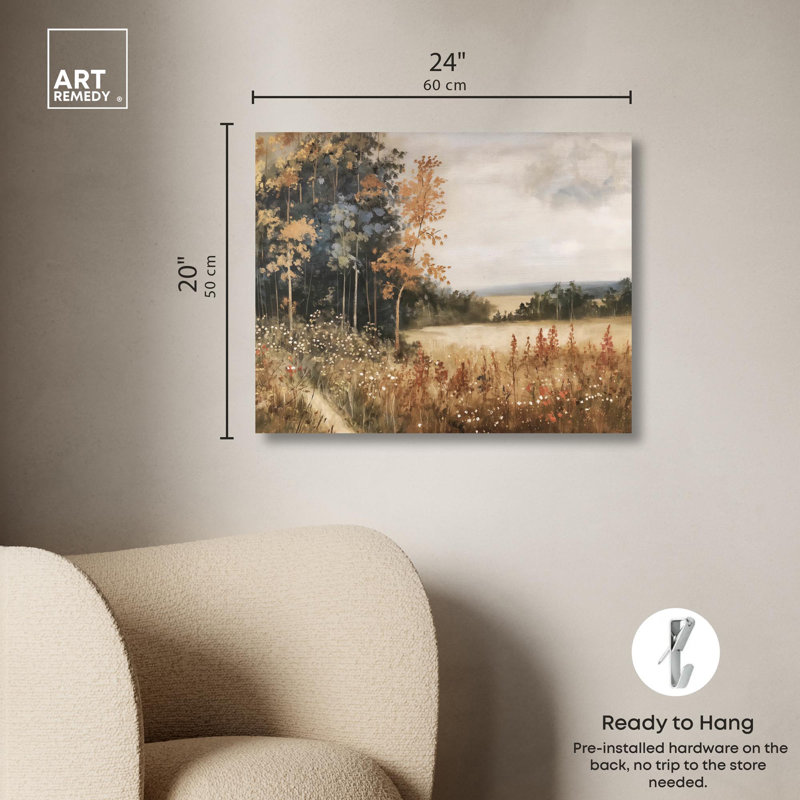 Art Remedy, toile de paysage campagnard, palette d'automne, H 20 po x l 24 po, Toile tendue