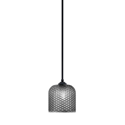 Mini-luminaire suspendu suspendu Zilo, fini granit foncé avec verre de 7 po