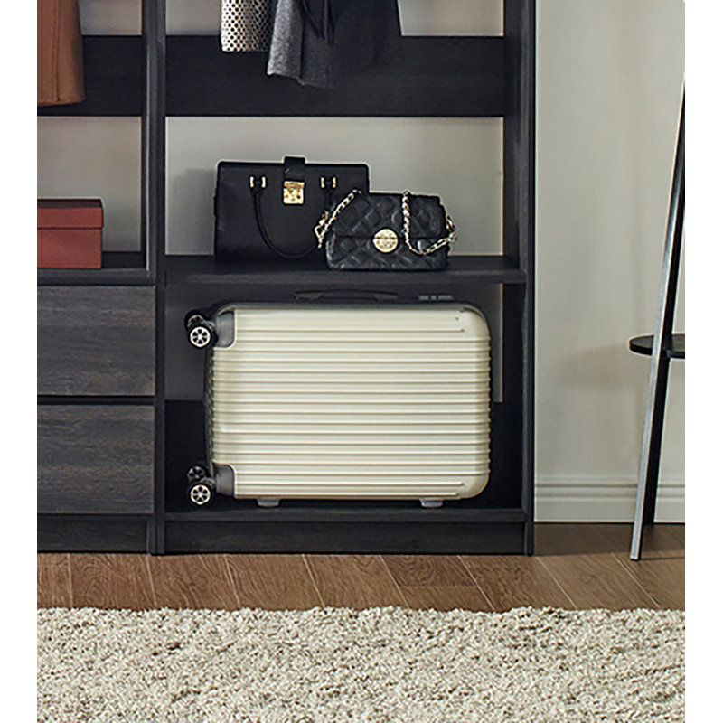 Prosper Oak Freestanding Walk In Wood Closet System, Gray 