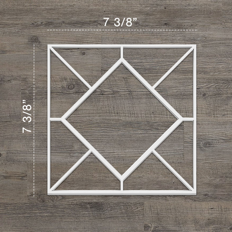 Hudson Decorative Fretwork Wall Panels, 7.375" H x 7.375" W x 0.375" D