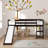 Allain Twin Solid Wood Loft Bed with Slide by Harper&Bright Designs-1714338467