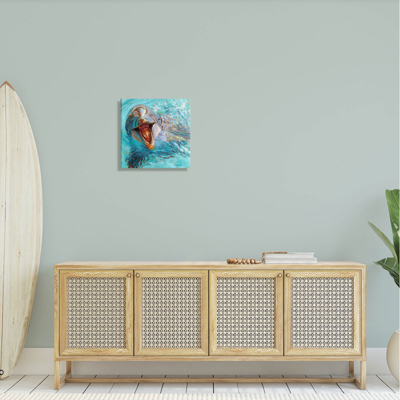 «Smileing Dolphin» par Rita Kirkman, H 17 po x l 17 po x P 1,5 po