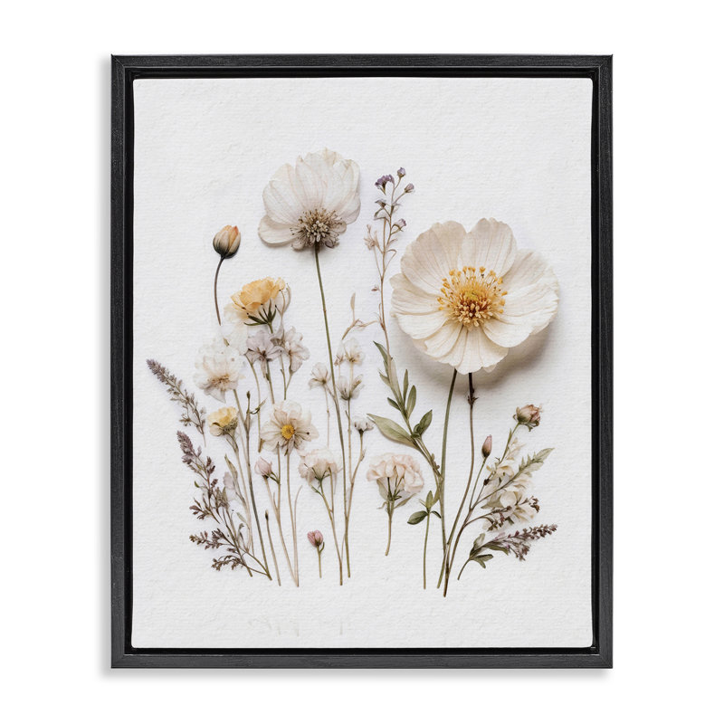 Cadre flottant « Pressed Bathroom Botanicals », H 31 po x l 25 po, Cadre flottant noir de jais