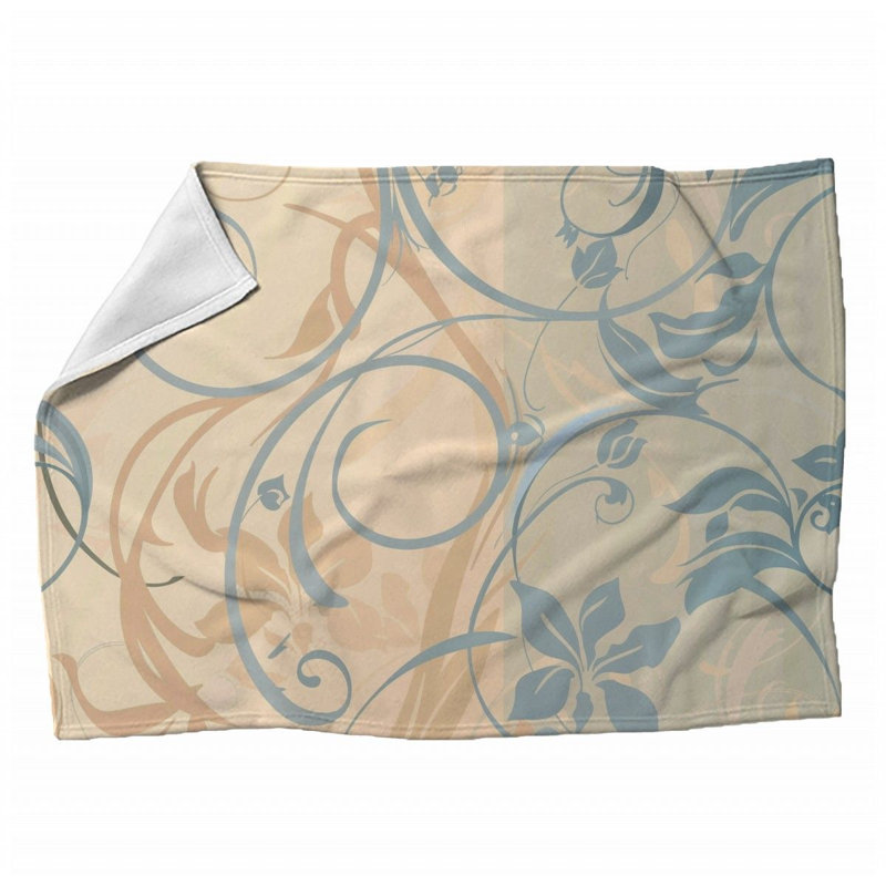 Jeté en peluche floral tendance, Jeté